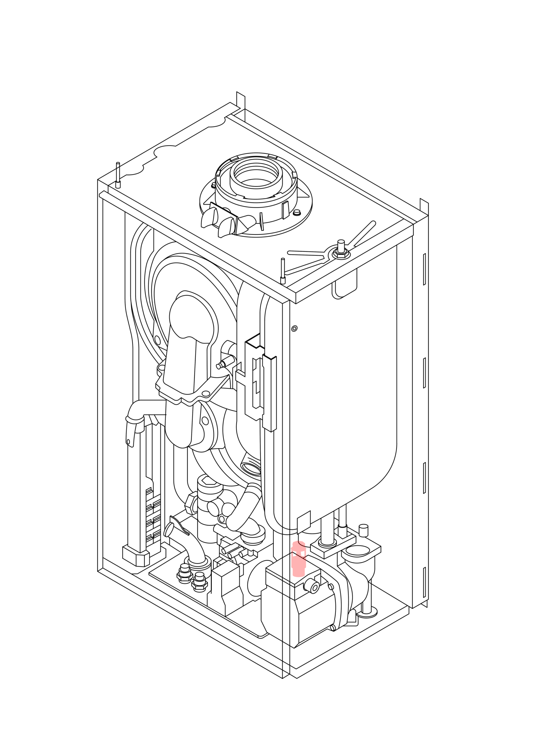 7663533 - BAXI - 600 Range - 624 - DHW TURBINE CARTRIDGE ASSY 10L